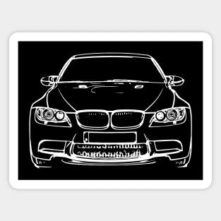 White E90 Car Sketch Art Magnet